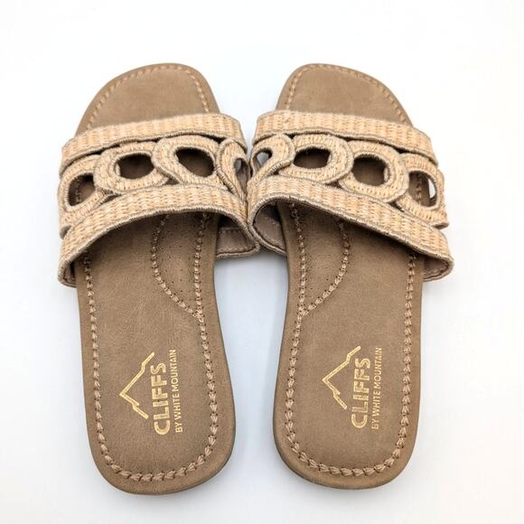 Cliffs by White Mountain Fraly Slide Sandal Natural Raffia Size US6M EU36.5 - Picture 5 of 12